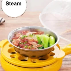 The Culinary Kit Küche & Esszimmer-Multifunktionaler elektrischer Mini-Dampfgarer mit Antihaftbeschichtung