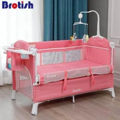Kinder Little Nest Kinderzimmermöbel-Multifunktionales faltbares Babybett mit abnehmbarer Seite