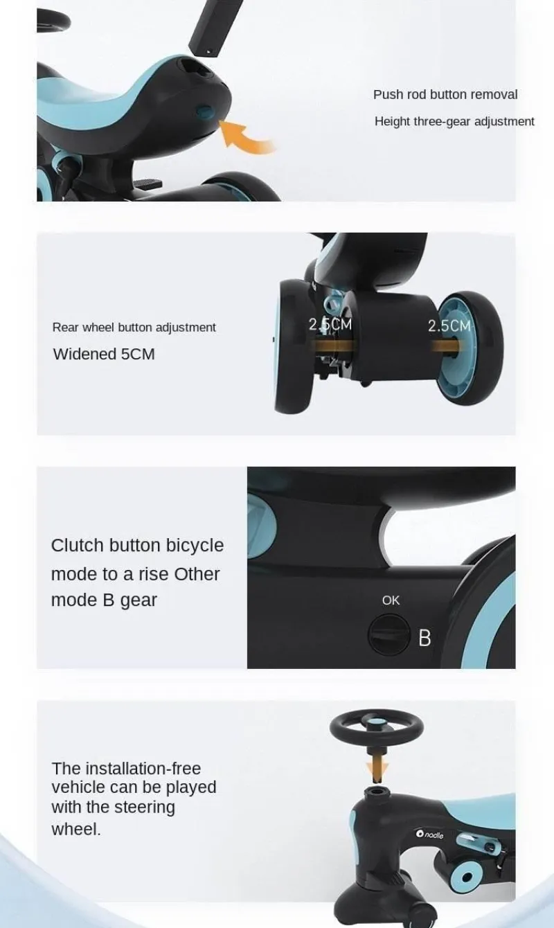 Kinder The Decor Haven Kinderwagen & Zubehör-Multifunktionales 4-in-1-Kinderwagen-Dreirad