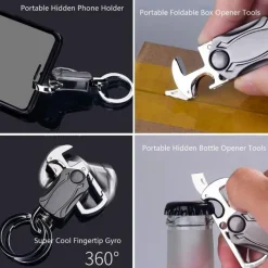 Roam Ready Outdoor-Gadgets|Heimwerkzeuge-Multifunktionales, robustes Schlüsselanhänger-Werkzeug – Taschen-Gadget