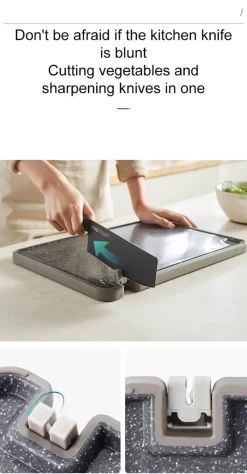 The Culinary Kit Küche & Esszimmer-Multifunktionales Schneidebrett mit Spitzer - Küchenwerkzeug