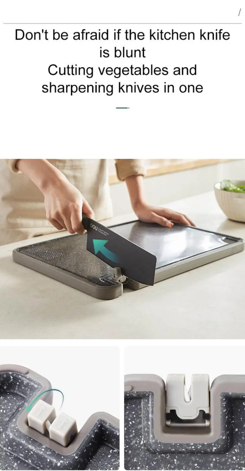 The Culinary Kit Küche & Esszimmer-Multifunktionales Schneidebrett mit Spitzer - Küchenwerkzeug