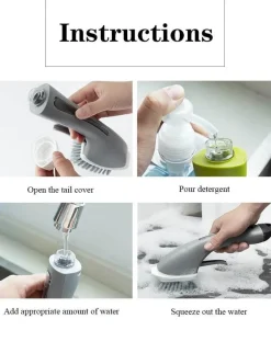 The Blissful Bath Badezimmer-Multifunktionsbürste für Flüssigkeitsspender - Reinigungswerkzeug