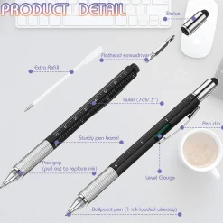 Roam Ready Heimwerkzeuge|Outdoor & Garten-Multifunktions-Schraubendreherstift - 6-in-1 mit Lineal