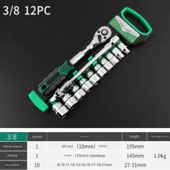 The Decor Haven Autozubehör|Automobilindustrie-Multifunktions-Schraubenschlüsselsatz – All-in-One-Steckschlüsselsatz