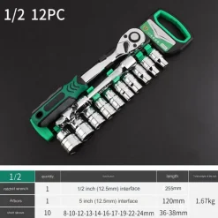 The Decor Haven Autozubehör|Automobilindustrie-Multifunktions-Schraubenschlüsselsatz – All-in-One-Steckschlüsselsatz