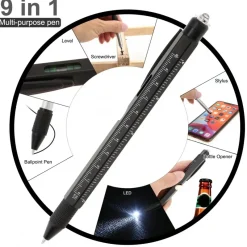 The Decor Haven Camping Im Freien|Outdoor-Artikel-Multifunktionsstift Task Master – 9-in-1-Vielseitiges Schreibwerkzeug