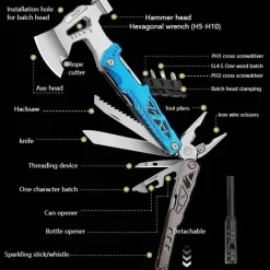 The Outdoor Vault Camping Im Freien|Outdoor & Garten-Multifunktionswerkzeug Axt Hammer Zange - Camping Survival Gadget
