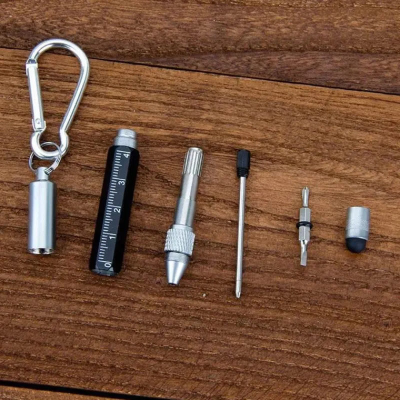 The Outdoor Vault Outdoor & Garten|Camping Im Freien-Multi-Stift-Schlüsselanhänger-Tool - 6-in-1 Pocket Pro Kit