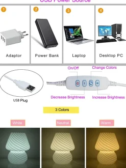 The Gilded Nest Beleuchtung-Mushroom Glass Table Lamp - Unique Home Decor Lighting