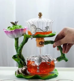 The Decor Haven Küche & Esszimmer-Mystic Lotus Räucher-Teekanne – Aromatisches Duftdekor für Zuhause