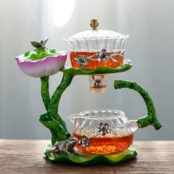 The Decor Haven Küche & Esszimmer-Mystic Lotus Räucher-Teekanne – Aromatisches Duftdekor für Zuhause