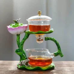 The Decor Haven Küche & Esszimmer-Mystic Lotus Räucher-Teekanne – Aromatisches Duftdekor für Zuhause