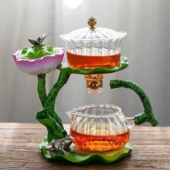 The Decor Haven Küche & Esszimmer-Mystic Lotus Räucher-Teekanne – Aromatisches Duftdekor für Zuhause