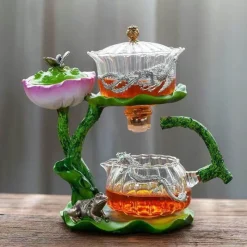 The Decor Haven Küche & Esszimmer-Mystic Lotus Räucher-Teekanne – Aromatisches Duftdekor für Zuhause