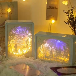 Bright Accents Beleuchtung-Nachtlampe aus Papierschnitzereien – Dekorative Stimmungsbeleuchtung