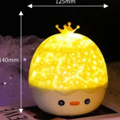 Bright Accents Beleuchtung-Nachtlicht für Kinder – Kleine gelbe Ente Projektorlampe