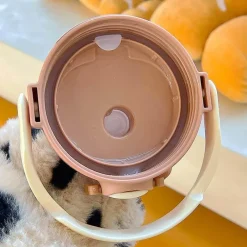 Wilderness Haven Outdoor-Artikel|Camping Im Freien-Niedliche Bären-Wasserflasche – Strohhalm inklusive Trinkflasche für Kinder