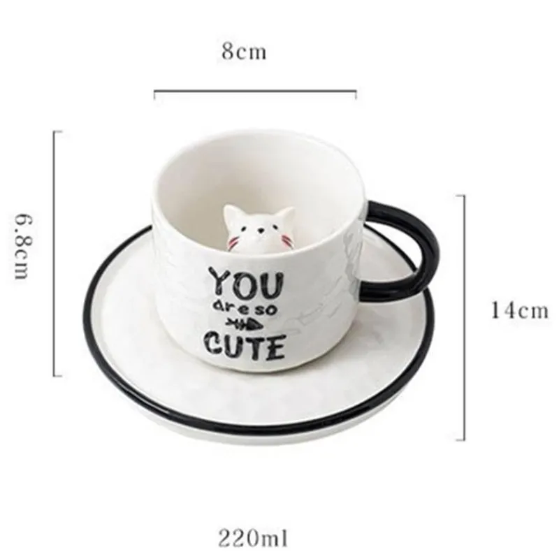 The Culinary Kit Küche & Esszimmer-Niedliche 3D-Haustier-Keramiktasse – Entzückende Tier-Kaffeetasse