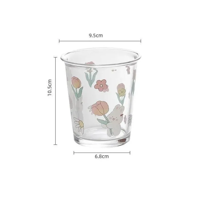 Plates u0026 More Küche & Esszimmer-Niedliche Glastasse mit Bär und Kaninchen – buntes Trinkgeschirr für Tee und Kaffee