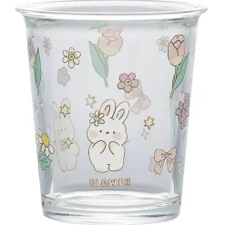 Plates u0026 More Küche & Esszimmer-Niedliche Glastasse mit Bär und Kaninchen – buntes Trinkgeschirr für Tee und Kaffee