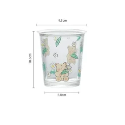 Plates u0026 More Küche & Esszimmer-Niedliche Glastasse mit Bär und Kaninchen – buntes Trinkgeschirr für Tee und Kaffee