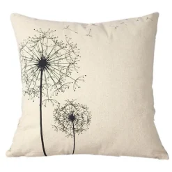 Cozy Haven Bettzeug-Niedliche Kissenbezüge aus Baumwolle mit Löwenzahnmotiv – Geometrie-Design