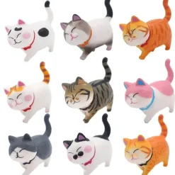 Wild u0026 Free Gear Autozubehör|Automobilindustrie-Niedliches Kätzchen-Autodekor-Set – 9-teiliges rotierendes Kopfdesign