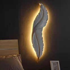 Willow u0026 Whim Beleuchtung-Nordic Feather LED Wall Lamp - Elegant Lighting Fixture