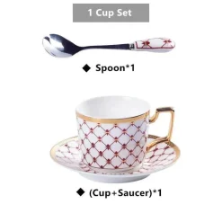 Feast u0026 Flair Küche & Esszimmer-Nordic Gold Kaffeeset – 3-teiliges Teetassenset aus Bone China