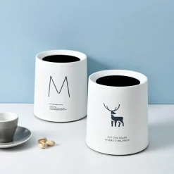 The Culinary Kit Küche & Esszimmer-Nordic Mini Doppelschicht-Desktop-Mülleimer - Stilvoller Büro-Organizer