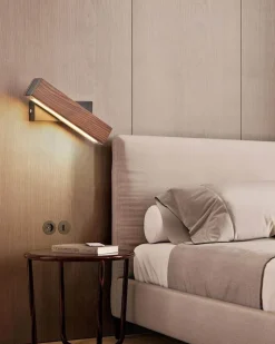 Comfort u0026 Style Beleuchtung-Nordic Solid Wood LED Wall Lamp - Modern Rotated Design