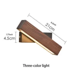 Comfort u0026 Style Beleuchtung-Nordic Solid Wood LED Wall Lamp - Modern Rotated Design