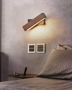 Comfort u0026 Style Beleuchtung-Nordic Solid Wood LED Wall Lamp - Modern Rotated Design