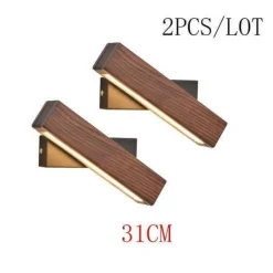 Comfort u0026 Style Beleuchtung-Nordic Solid Wood LED Wall Lamp - Modern Rotated Design