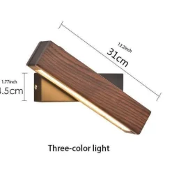 Comfort u0026 Style Beleuchtung-Nordic Solid Wood LED Wall Lamp - Modern Rotated Design