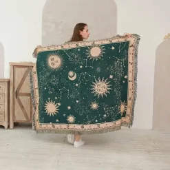 The Blanket Nook Bettzeug-Nordic Star Decke - Sonnengott Picknickmatte Sofabezug