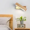 Comfort u0026 Style Beleuchtung-Nordic Wooden Wall Lamp - Stylish Rotating Bedside Light