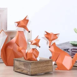 Accent Haven Wohndeko-Nordische abstrakte Fuchsfiguren - Geometrisches Wohndekor