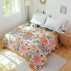 Cozy Haven Bettzeug-Nordische Baumwolldecke in Kingsize-Größe – weicher Boho-Überwurf für Bett und Sofa