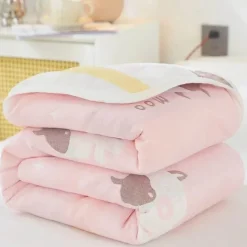 Warm Embrace Bettzeug-Nordische Baumwollgaze-Überwurfdecke - Weiche Cartoon-Tagesdecke für Betten und Sofas