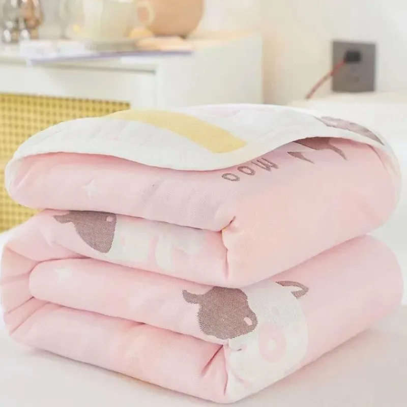 Warm Embrace Bettzeug-Nordische Baumwollgaze-Überwurfdecke - Weiche Cartoon-Tagesdecke für Betten und Sofas