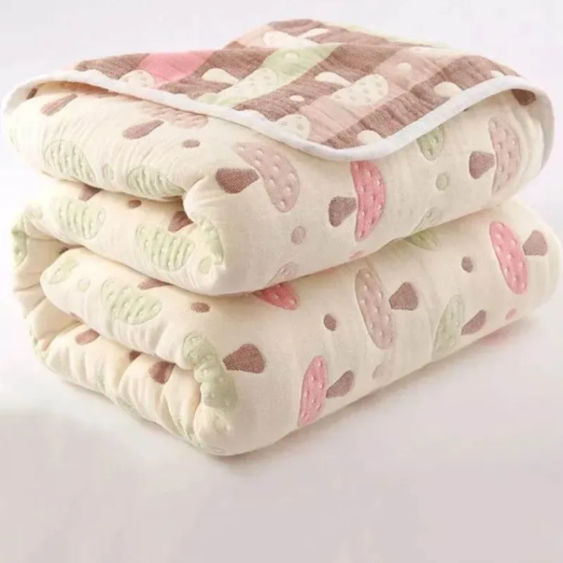 Warm Embrace Bettzeug-Nordische Baumwollgaze-Überwurfdecke - Weiche Cartoon-Tagesdecke für Betten und Sofas