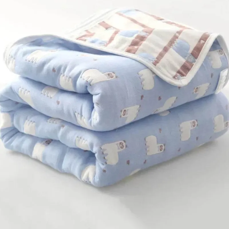 Warm Embrace Bettzeug-Nordische Baumwollgaze-Überwurfdecke - Weiche Cartoon-Tagesdecke für Betten und Sofas