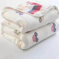 Warm Embrace Bettzeug-Nordische Baumwollgaze-Überwurfdecke - Weiche Cartoon-Tagesdecke für Betten und Sofas