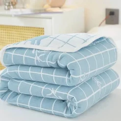 Warm Embrace Bettzeug-Nordische Baumwollgaze-Überwurfdecke - Weiche Cartoon-Tagesdecke für Betten und Sofas