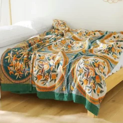 Cozy Haven Bettzeug-Nordische Überwurfdecke aus Baumwolle – weiche Gaze-Sofa-Tagesdecke