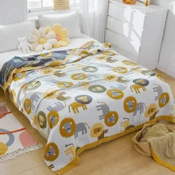 Cozy Haven Bettzeug-Nordische Überwurfdecke aus Baumwolle – weiche Gaze-Sofa-Tagesdecke