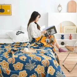Cozy Haven Bettzeug-Nordische Überwurfdecke aus Baumwolle – weiche Gaze-Sofa-Tagesdecke