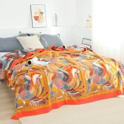 Cozy Haven Bettzeug-Nordische Überwurfdecke aus Baumwolle – weiche Gaze-Sofa-Tagesdecke